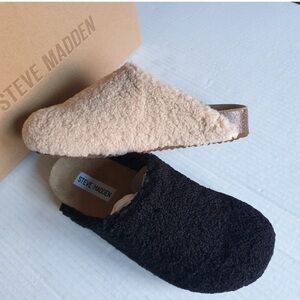 Steve Madden Sherpa Mules New Black Only size 5